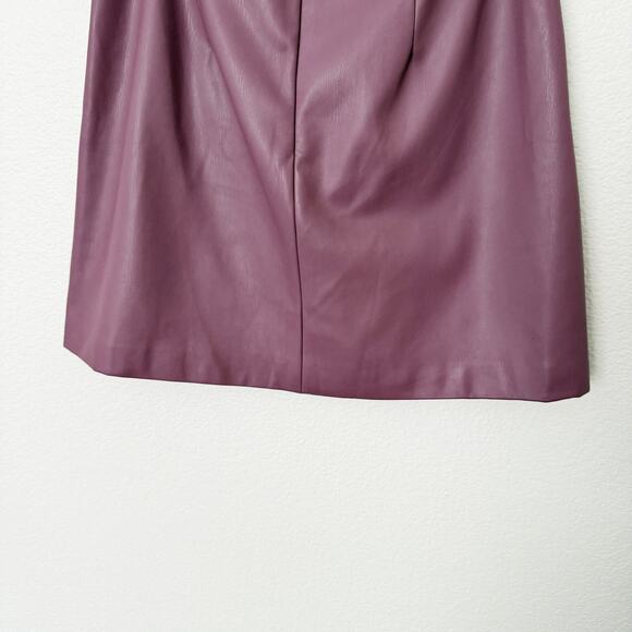[Anthropologie] Maeve Purple Faux Leather Side-Slit Micro Mini Skirt NWT Size 12 - Picture 7 of 12